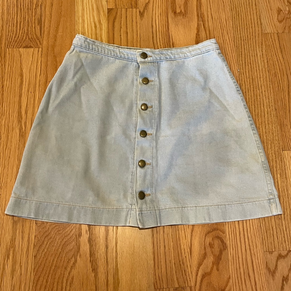 Vintage Original American Apparel Denim Button Down A-Line Skirt Size Large